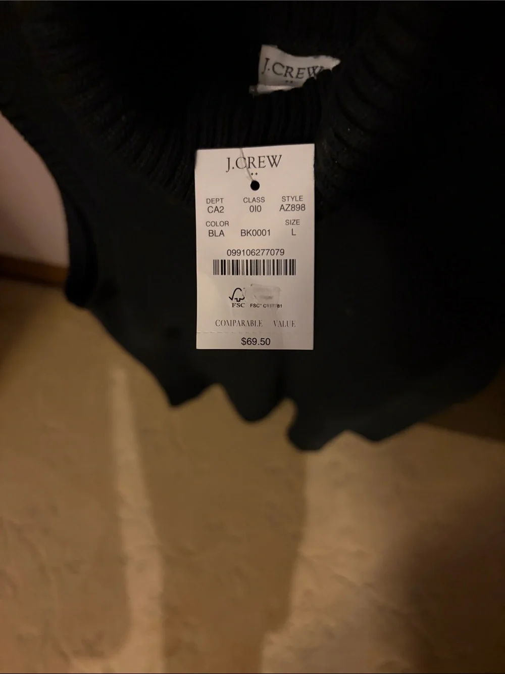 J. Crew Black Sleeveless Turtleneck Sweater